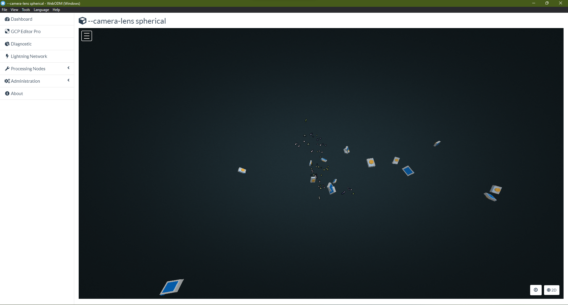 Rectilinear data rendered by ``spherical`` Camera Lens Model